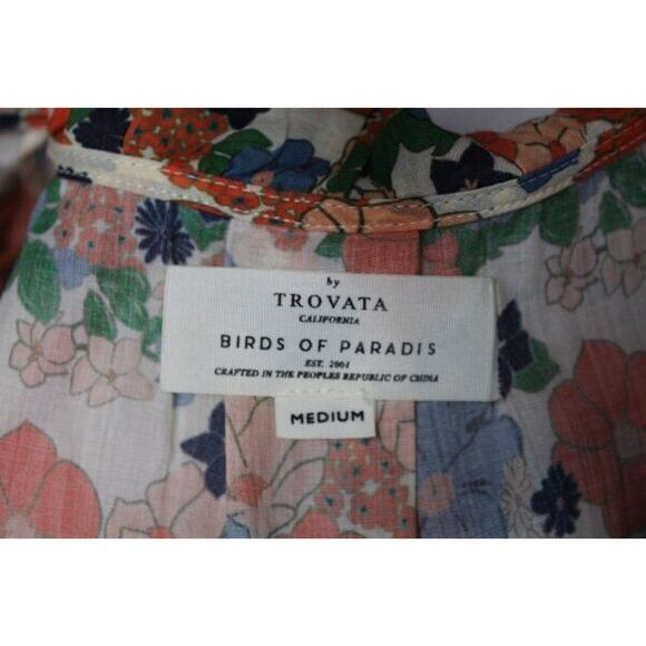 TROVATA Birds of Paradis Sz M Medium Marcella Dress Marina Floral Ruffle - Picture 3 of 8